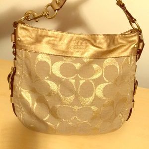 Gold Coach Shoulder Bag